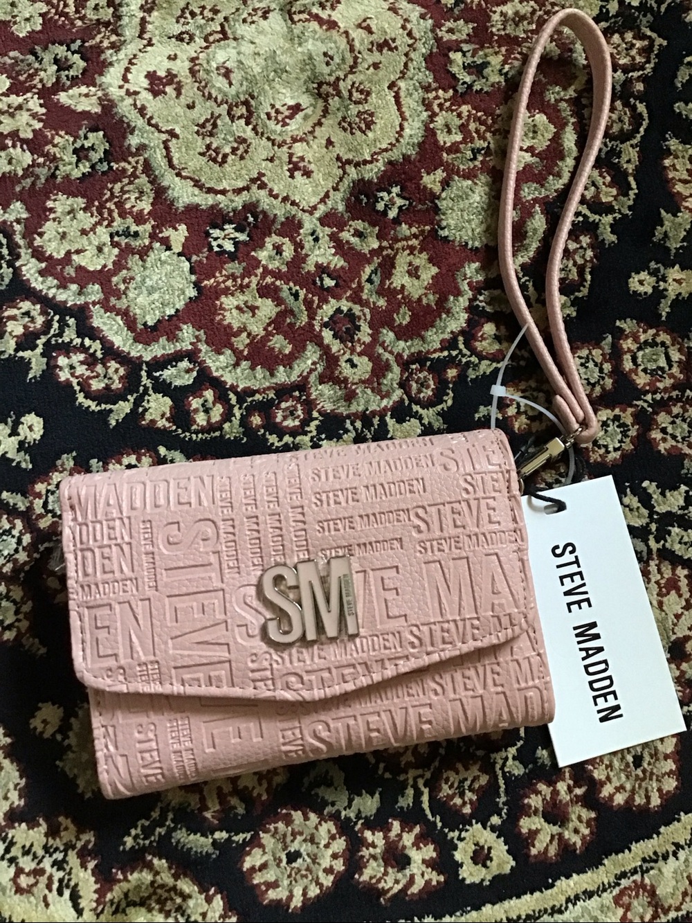Steve Madden Blush Embossed Wristlet/Wallet Clutch